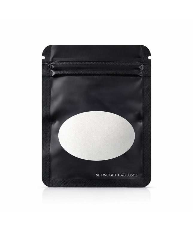 100 Pack – 1g Solid Color Mylar Bags with Oval Window - Black