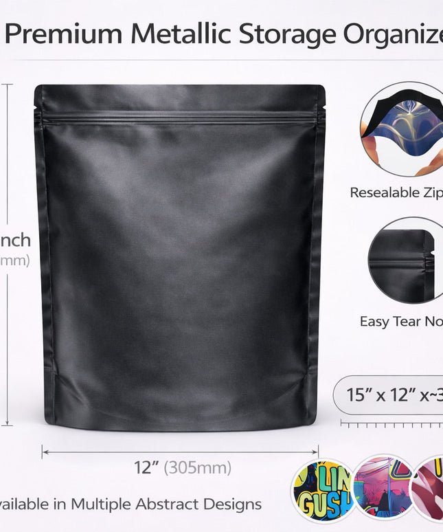 1lb Large Mylar Bags - Bold Character Graphic, 25 Pack