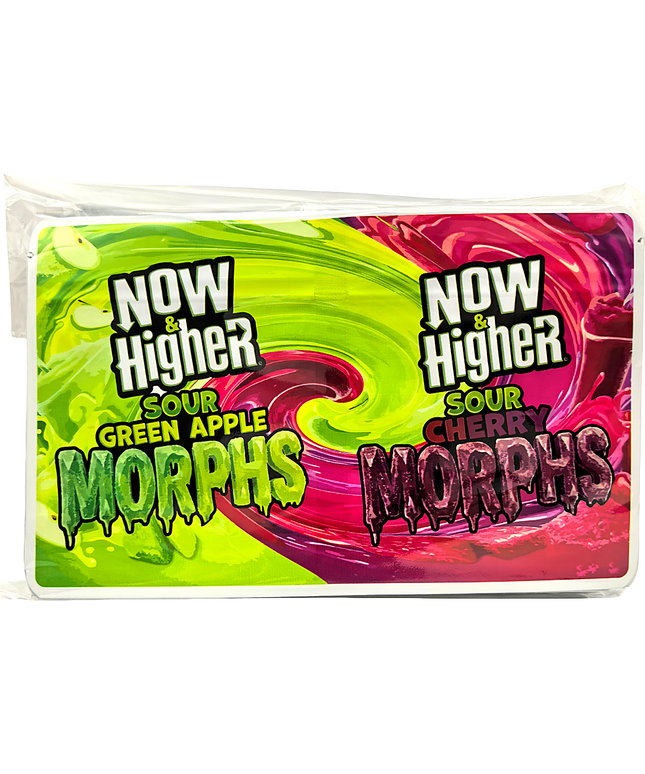 50 Pack 3.5g 2-in-1 Split Dual Graphic Mylar Bags - Chewy Fruit Morphs