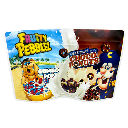 50 Pack 3.5g 2-in-1 Split Dual Graphic Mylar Bags – Fruity Crunch Cereal Fruity Crunch Cereal