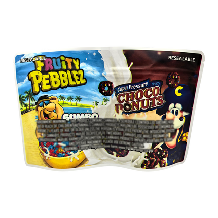 50 Pack 3.5g 2-in-1 Split Dual Graphic Mylar Bags - Fruity Crunch Cereal Fruity Crunch Cereal
