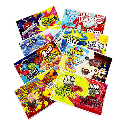 3.5g 2-in-1 Split Mylar Bags – 32 Sleeves with Dual Designs