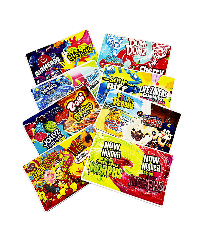 3.5g 2-in-1 Split Mylar Bags - 32 Sleeves with Dual Designs