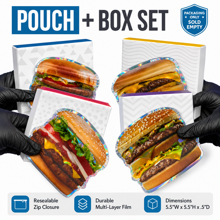 12 Pack - Hamburger-Themed Gift Box Set – Choose 1 of 4 Styles