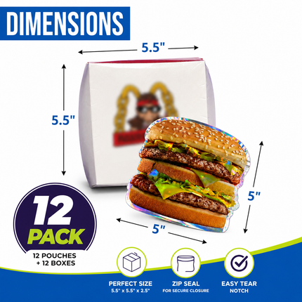 12 Pack - Hamburger-Themed Gift Box Set – Choose 1 of 4 Styles
