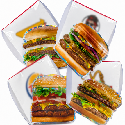 12 Pack - Hamburger-Themed Gift Box Set – Choose 1 of 4 Styles