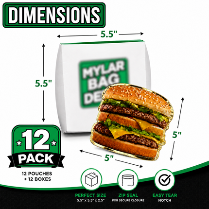 12 Pack - Hamburger-Themed Gift Box Set - Choose Your Style