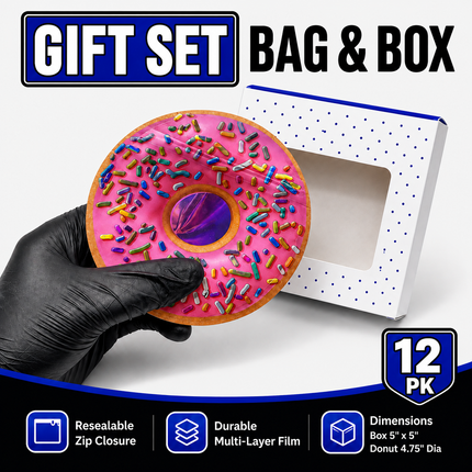 12 Pack - Donut-Themed Gift Box Set – Choose 1 of 4 Styles