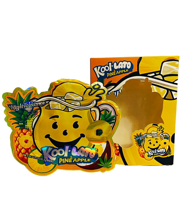 25 Pack 3.5g Mylar Bags & Window Boxes – Kool Lato Pineapple Design