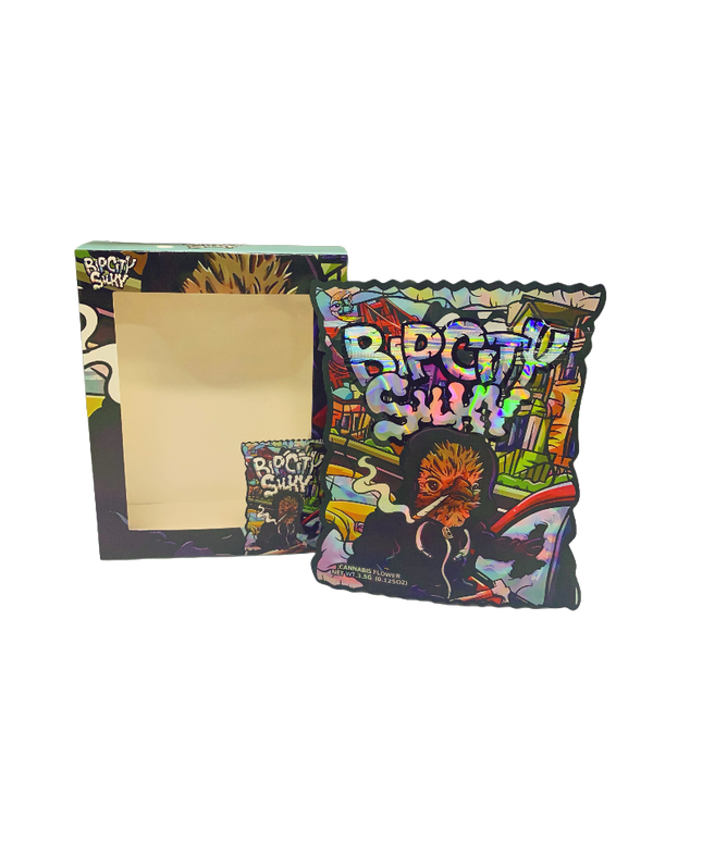 25 Pack 3.5g Bipcity Silky Shaped Bags & Window Boxes