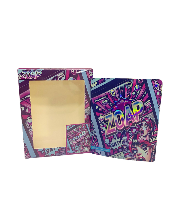 25 Pack 3.5g Zoap Shaped Bags & Window Boxes