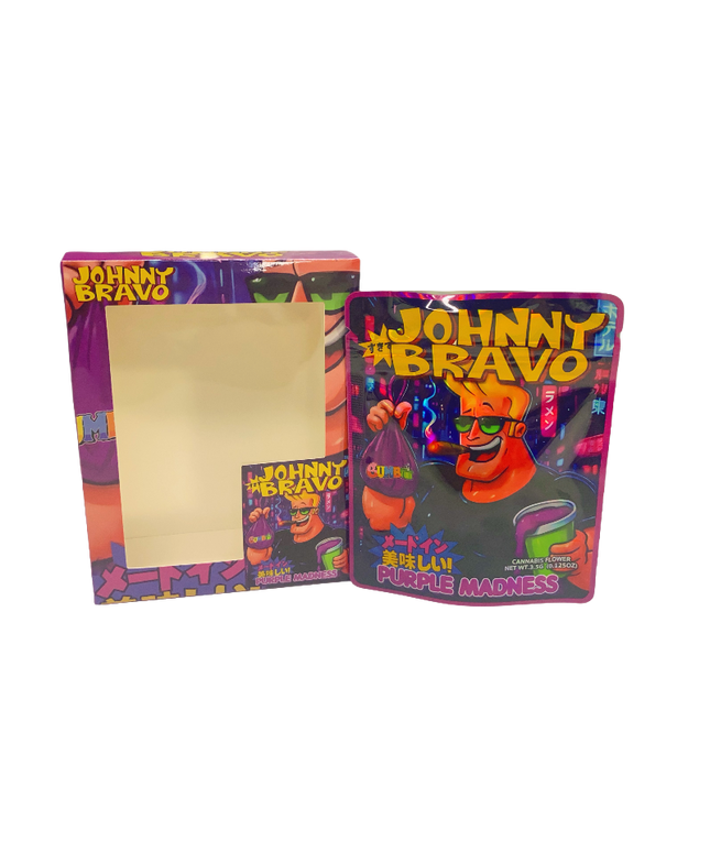25 Pack 3.5g Retro Cartoon Guy Shaped Bags & Window Boxes
