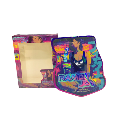 3.5g Shaped Pouches with Window Display – 25 Pack