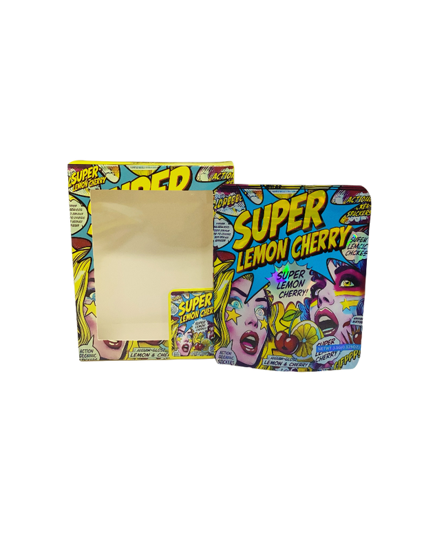3.5g Shaped Packaging Bags with Window Boxes - 25 Pack