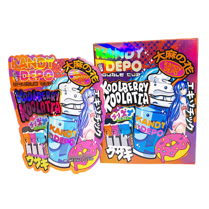 3.5g Shaped Mylar Bag with Box – Koolberry Koolatta Design, 25 Pack