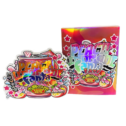 3.5g Shaped Mylar Bag with Box – Peach Lemonade Fanta Design, 25 Pack
