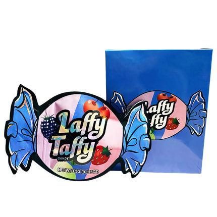 3.5g Shaped Mylar Bag with Box – Laffy Taffy Candy Design, 25 Pack
