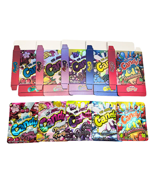 25-Pack 3.5g Shaped Mylar Bags & Boxes – It’s Just Candy Volume 1