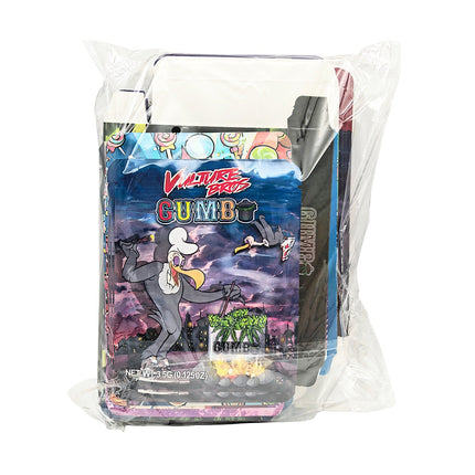 25-Pack 3.5g Shaped Mylar Bags & Boxes - Gumbo Styles 3