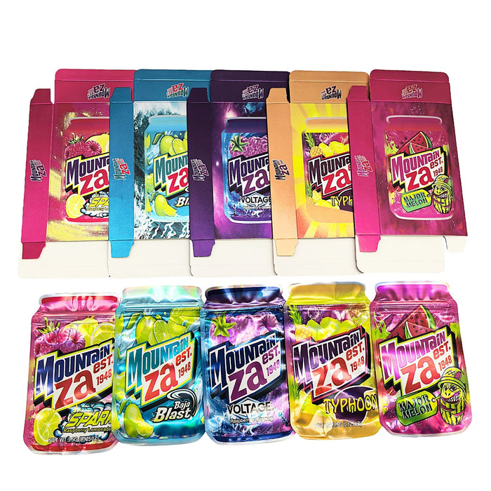25-Pack 3.5g Shaped Mylar Bags & Boxes – Mountain Sodas