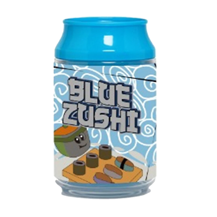 12 Pack 3.5 Size Soda Can Style Plastic Storage Containers – Blue Sushi Design