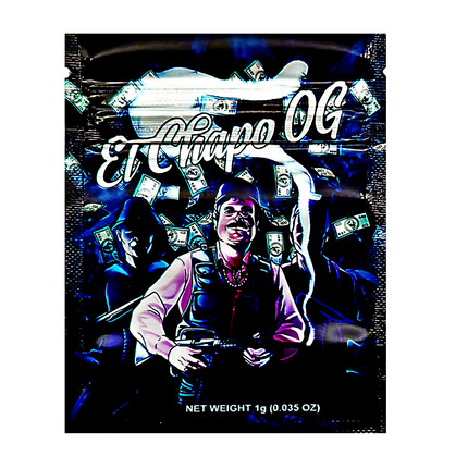 100 Count 1g Mylar Bags – Bold Portrait Graphic