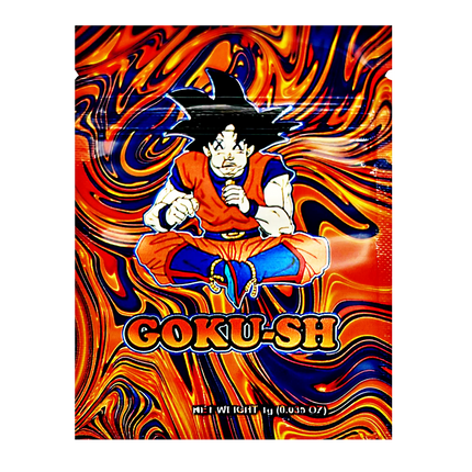 100 Count 1g Mylar Bags – Orange Character Graphic