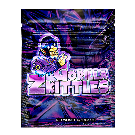 100 Count 1g Mylar Bags – Colorful Gorilla Graphic