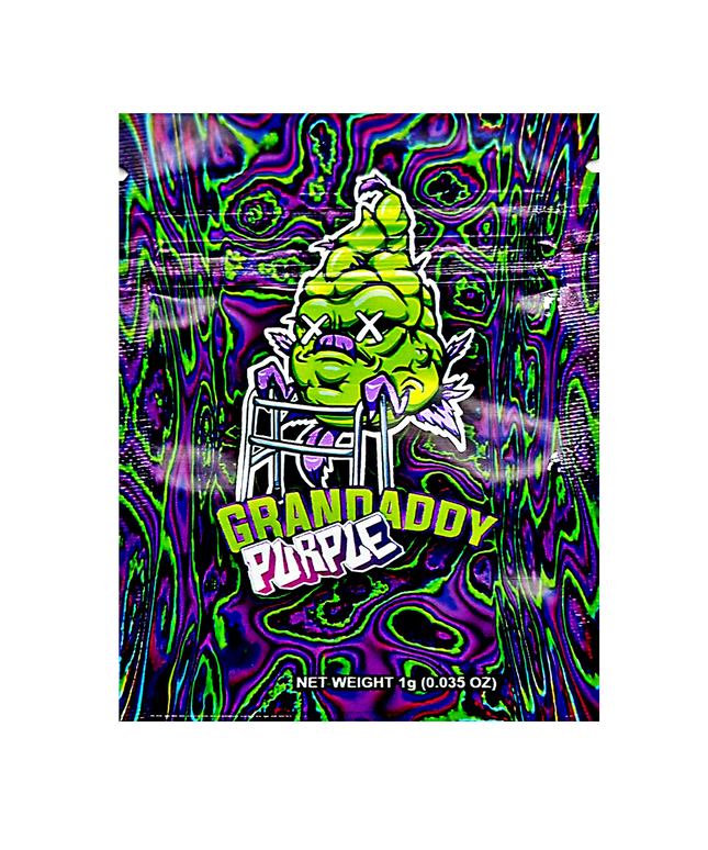 100 Count 1g Mylar Bags - Purple Graphic