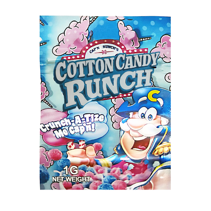 100 Pack 1g Mini Mylar Bags – Cotton Candy Graphic Design