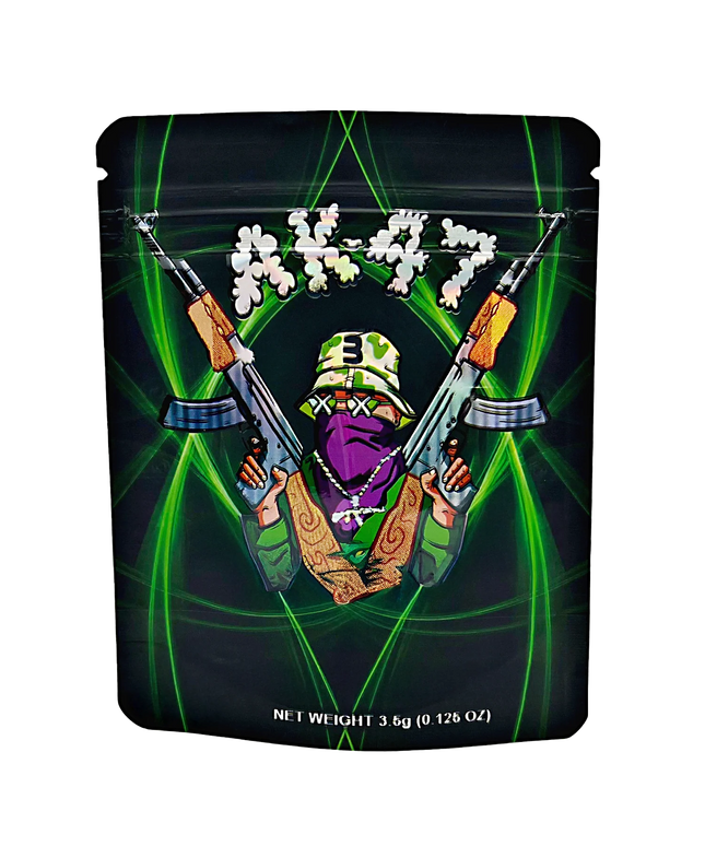 50 Pack 3.5g Mylar Bags - Bold Graphic Design