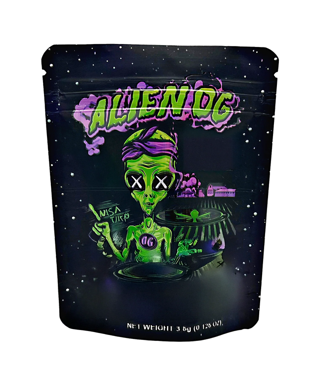 50 Pack 3.5g Mylar Bags - Alien Graphic Design 2