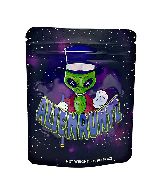 50 Pack 3.5g Mylar Bags - Alien Graphic Design