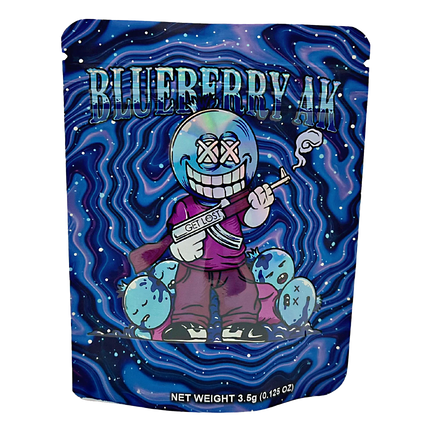 12. 50 Pack 3.5g Mylar Bags – Blueberry Graphic Design