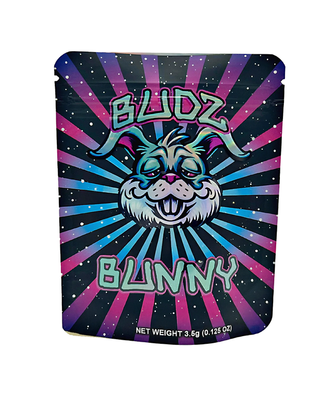 10. 50 Pack 3.5g Mylar Bags - Bunny Graphic Design