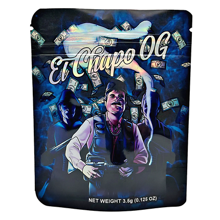 50 Pack 3.5g Mylar Bags – Bold Character Design