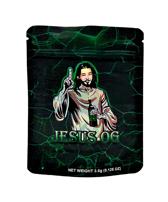 50 Pack 3.5g Mylar Bags - Classic Graphic Design