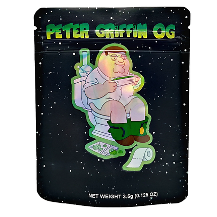 50 Pack 3.5g Mylar Bags – Cartoon Family Design