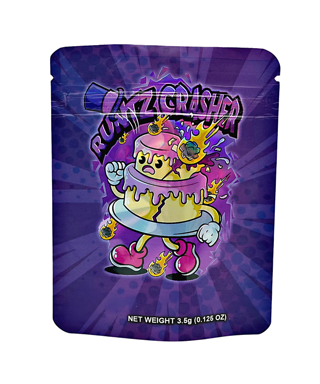 2. 50 Pack 3.5g Mylar Bags - Colorful Graphic Design