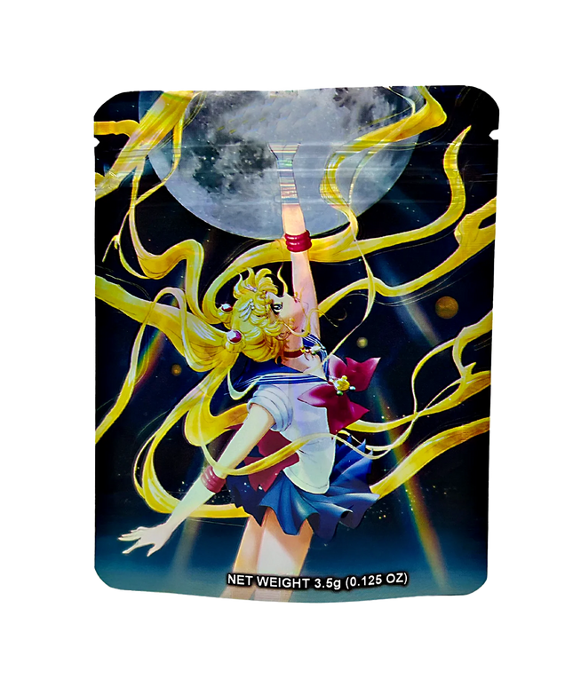 50 Pack 3.5g Mylar Bags - Anime Cheerleader Design