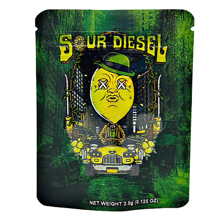 50 Pack 3.5g Mylar Bags – Sour Lemon Design