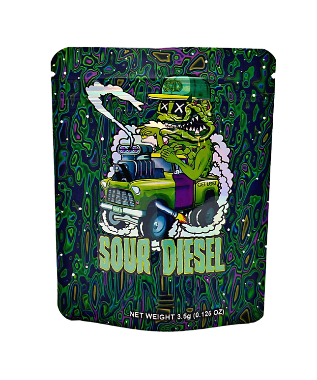 50 Pack 3.5g Mylar Bags - Lemon Truck Design