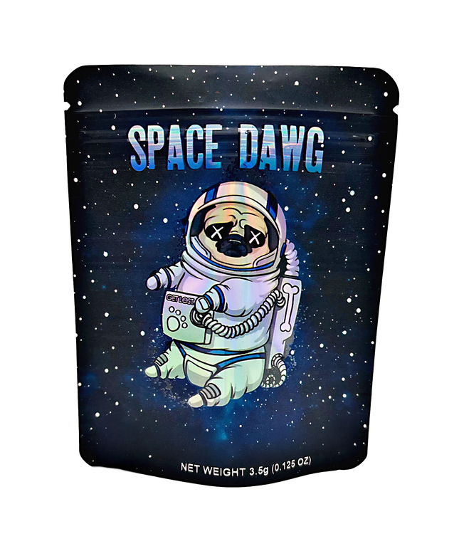 50 Pack 3.5g Mylar Bags - Space Dog Design