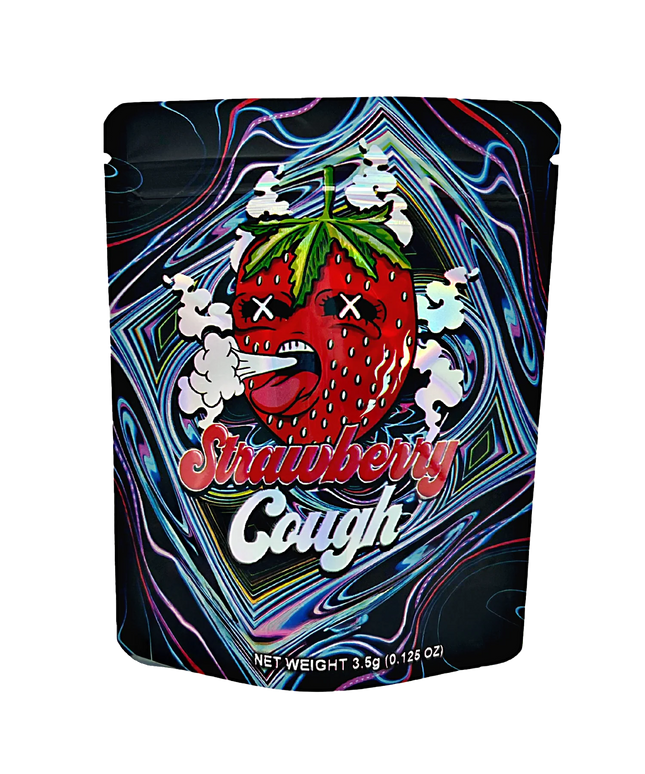 50 Pack 3.5g Mylar Bags - Strawberry Design