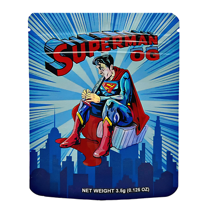 50 Pack 3.5g Mylar Bags – Superhero Graphic Design