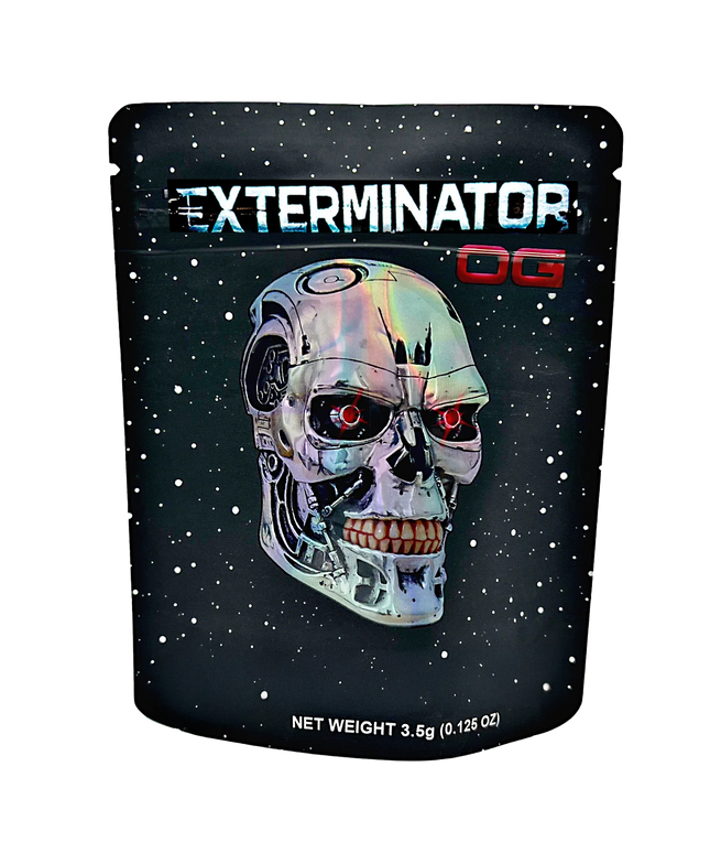 50 Pack 3.5g Mylar Bags - Exterminator Graphic Design