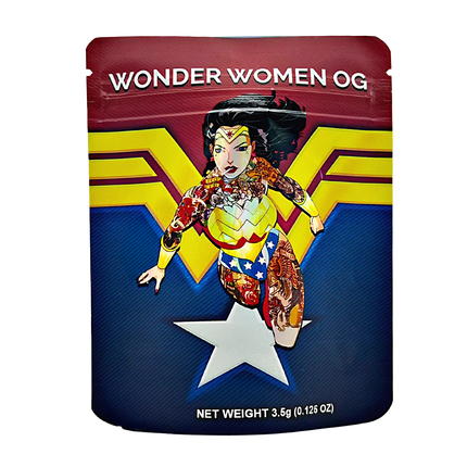 50 Pack 3.5g Mylar Bags – Superhero Graphic Design