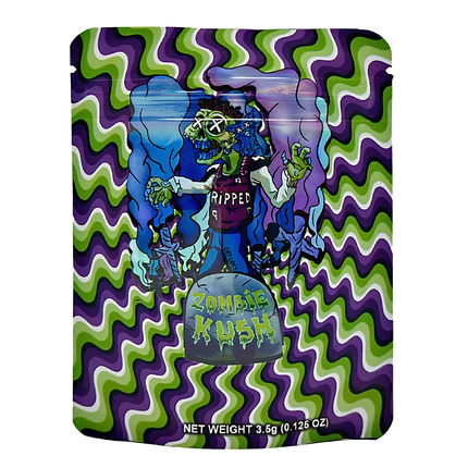 50 Pack 3.5g Mylar Bags – Zombie Graphic Design