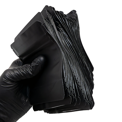 Black 3.5g Plain Mylar Bags - 100 Pack, 4 x 5 Inch