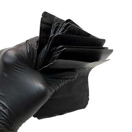Black 3.5g Plain Mylar Bags - 100 Pack, 4 x 5 Inch